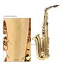 COMETX Saxophone Alto en Mib - Instrument de Musique en Laiton Laqué Or - Type de Clé 802 - Outil à Vent Avec Brosse de Nettoyag