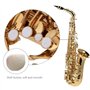 COMETX Saxophone Alto en Mib - Instrument de Musique en Laiton Laqué Or - Type de Clé 802 - Outil à Vent Avec Brosse de Nettoyag