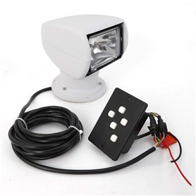 Xigner Phare de recherche pour bateau - 12 V - 100 W - Ampoule halogène - Télécommande - Projecteur de recherche portable avec r