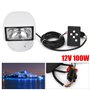 Xigner Phare de recherche pour bateau - 12 V - 100 W - Ampoule halogène - Télécommande - Projecteur de recherche portable avec r
