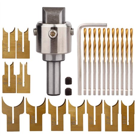 YLSZHY Lot de 26 forets à billes en bois de 6 à 25 mm en carbure de tungstène pour travaux manuels