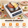 Plaque de cuisson à induction 3500 W, Plaque de cuisine electrique Réglable sur 10 niveaux, Plaque à induction avec 24h minuteri