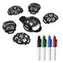 Brteyes Lot de 10 marqueurs de balle de golf - 6 pochoirs de marquage de balle de golf et 4 marqueurs de couleur pour accessoire