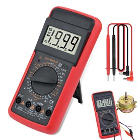 LiieyPet Voltmètre numérique multimetro testeur de tension testeur de continuité ohm voltmètre ampèremètre tension AC/DC tension