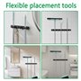 Support de balai mural, support de balai mural avec 3 supports et 2 crochets, support mural autocollant en acier inoxydable, cro