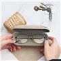 KINGOZOYI 4 Pcs Étuis à Lunettes Rigides en Toile de Lin, Boîte de Protection de Lunettes de Soleil (4 Couleurs)