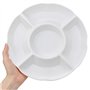 KINGOZOYI 2 Pcs Plateau à Assiettes de Service de Collation Divisée Ronde, Plateau de Conservation des Aliments pour Home
