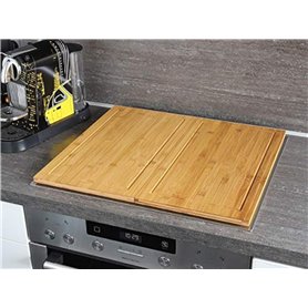 Lot de 2 couvre-plaques / planches à découper en bambou 50 x 28 cm