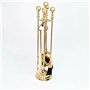 artissimo Ustensile de poêle 5 pièces en laiton massif doré - Hauteur : 73 cm - Accessoire de cheminée - Style antique - Baroque