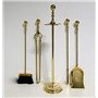 artissimo Ustensile de poêle 5 pièces en laiton massif doré - Hauteur : 73 cm - Accessoire de cheminée - Style antique - Baroque