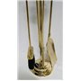 artissimo Ustensile de poêle 5 pièces en laiton massif doré - Hauteur : 73 cm - Accessoire de cheminée - Style antique - Baroque