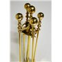 artissimo Ustensile de poêle 5 pièces en laiton massif doré - Hauteur : 73 cm - Accessoire de cheminée - Style antique - Baroque
