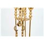 artissimo Ustensile de poêle 5 pièces en laiton massif doré - Hauteur : 73 cm - Accessoire de cheminée - Style antique - Baroque