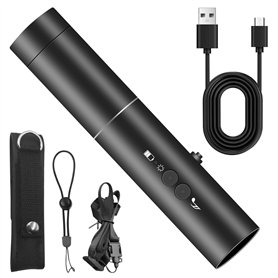 Sifflet électronique avec lampe de poche lumineuse - Sifflet d'arbitre professionnel à 2 tons - Chargement USB - Sifflet d'urgen