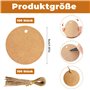 Lot de 100 étiquettes rondes en papier kraft marron avec 100 étiquettes cadeaux avec ficelle de jute de 5 cm - Étiquettes en pap