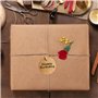 Lot de 100 étiquettes rondes en papier kraft marron avec 100 étiquettes cadeaux avec ficelle de jute de 5 cm - Étiquettes en pap