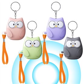 Lot de 4 alarmes de poche pour femmes : 130 dB d'autodéfense avec éclairage LED et porte-clés