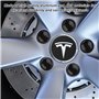 SPORWAY Kit d'Enjoliveurs pour Tesla Model 3 et Y - Accessoires avec Écrous de Roue et Logo Tesla - Compatible Model X et S