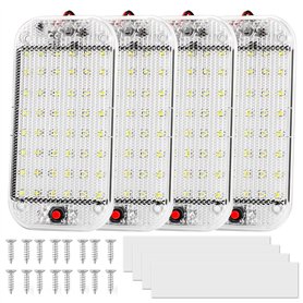 Nizirioo 48 LED Éclairage intérieur de voiture : 4 pièces 12 V – 85 V Éclairage intérieur de voiture avec interrupteur