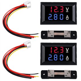 Lot de 2 ampèremètres numériques LED 0
