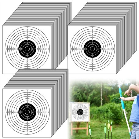 Lot de 100 Pistolets à air Disques 17 x 17 cm Cible Pistolet à air pour Pistolet à Air Comprimé