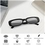 GOMETY Lot de 14 lunettes de soleil rectangulaires vintage des années 90 - Lunettes de soleil rétro tendance avec protection UV 