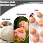 GOMETY Fabricant de boulettes de viande avec pelle à découper, pour la cuisine, Meatball Maker en acier inoxydable, manuel, 4 tu