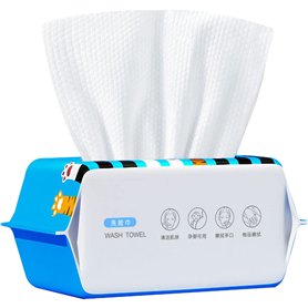 ChenTaid Lot de 100 lingettes jetables pour le visage - Lingettes humides et sèches - 100 % coton - Lingettes jetables pour le v