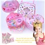 16pcs chapeaux de couronne de papier de fête d'or avec 111pcs autocollants de diamant de lettre de nombre coloré de paillettes s