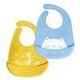 CQQNIU Lot de 2 bavoirs imperméables en silicone de qualité alimentaire lavables en machine avec poches pour la collecte des déb