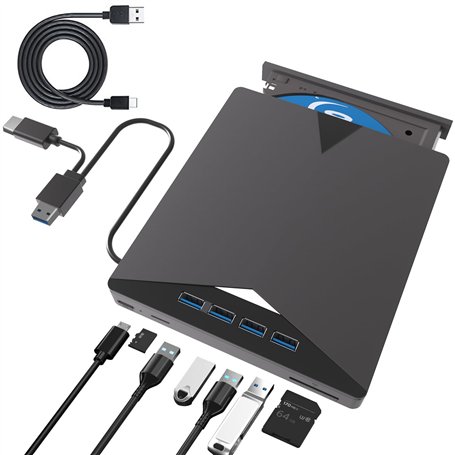 TOMVYTER 7 en 1 Lecteur Blu-Ray Externe