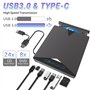 TOMVYTER 7 en 1 Lecteur Blu-Ray Externe, 3D CD DVD Graveur Optical Bluray Drive USB 3.0 Type-C Lecteur blu Ray 4k,Portable Exter
