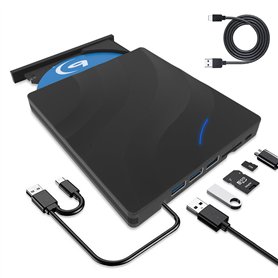 TOMVYTER 7 en 1 Portable Lecteur Blu-Ray Externe