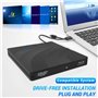 TOMVYTER 7 en 1 Portable Lecteur Blu-Ray Externe, Blu Ray Externe Lecteur USB3.0 Type -C,Graveur CD Externe Portable avec Emplac