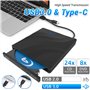TOMVYTER 7 en 1 Portable Lecteur Blu-Ray Externe, Blu Ray Externe Lecteur USB3.0 Type -C,Graveur CD Externe Portable avec Emplac