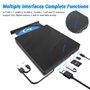 TOMVYTER 7 en 1 Portable Lecteur Blu-Ray Externe, Blu Ray Externe Lecteur USB3.0 Type -C,Graveur CD Externe Portable avec Emplac