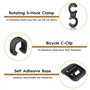 Lot de 27 clips de câble de frein et de vitesse pour vélo avec support de fixation et guide de serrage comprenant 12 clips C pou