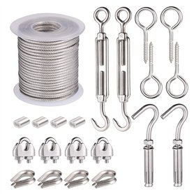 21Pcs Kit de Crochets de Câble Métallique