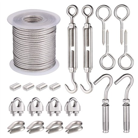 21Pcs Kit de Crochets de Câble Métallique