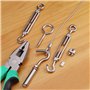 21Pcs Kit de Crochets de Câble Métallique, Crochets et Tendeurs de Câble Métallique PVC, Cable en Aicer Inoxydable, Câble de Jar