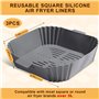 3 Pièces Moule Silicone Air Fryer: Réutilisable Accessoires Air Fryer Plat pour Air Fryer Remplacer le Papier Cuisson AirFryer -