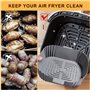 3 Pièces Moule Silicone Air Fryer: Réutilisable Accessoires Air Fryer Plat pour Air Fryer Remplacer le Papier Cuisson AirFryer -
