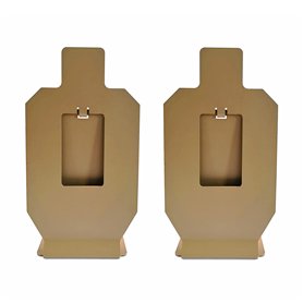 Atflbox Lot de 2 Réinitialisation du Support de Cible de tir Silhouette en métal pour Pistolet Airsoft BB Guns