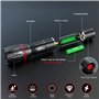 HAUSBELL Lot de 2 lampes de poche LED 2000 lumens super lumineuses avec 5 modes, mise au point zoomable, alimentée par piles, la