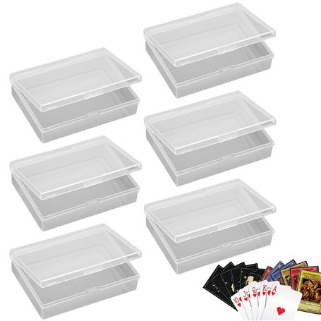TARKDAK Boîte à Cartes 6PCS Boîte Transparente de Rangement Plastique Conteneurs de Stockage Bijoux Organisateur Boîte Plastique