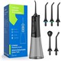 Liebssen Jet Dentaire Hydropulseur dentaires Fonctionnement à un bouton 6 intensités d'eau 5 embouts IPX7 Réservoir de 300 ml po