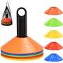 25 Plots de Marquage pour Football - Cônes d'Entraînement Multicolores avec Sac Filet | pour Slalom