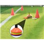 25 Plots de Marquage pour Football - Cônes d'Entraînement Multicolores avec Sac Filet | pour Slalom, Délimitation Terrain Exerci