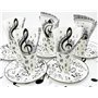 Vaisselle de fête musicale, 61 pièces de décorations d’anniversaire de musique, ensemble de thème de note clé de piano, y compri