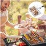 Panier de Barbecue en Acier Inoxydable avec 1 Sac de Rangement et 2 Brosses en Silicone pani